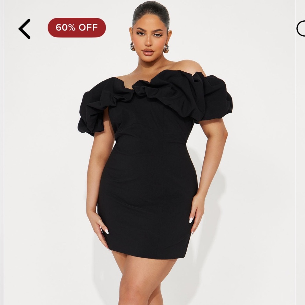 Off should ruffled mini dress